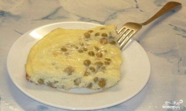 Рецепт омлета с зеленым горошком