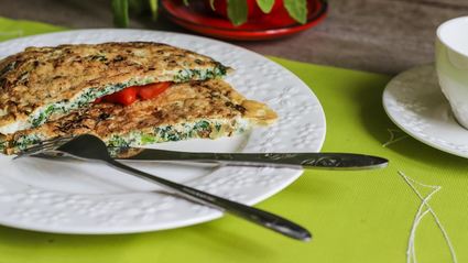 омлет со шпинатом