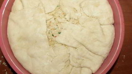 паштет из индейки с грибами, запеченный в хлебной корочке