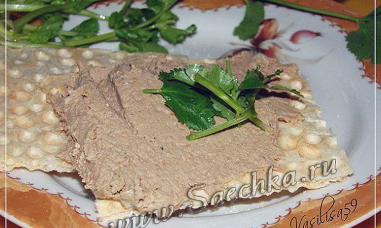 Рецепт паштета из куриной печени с сыром