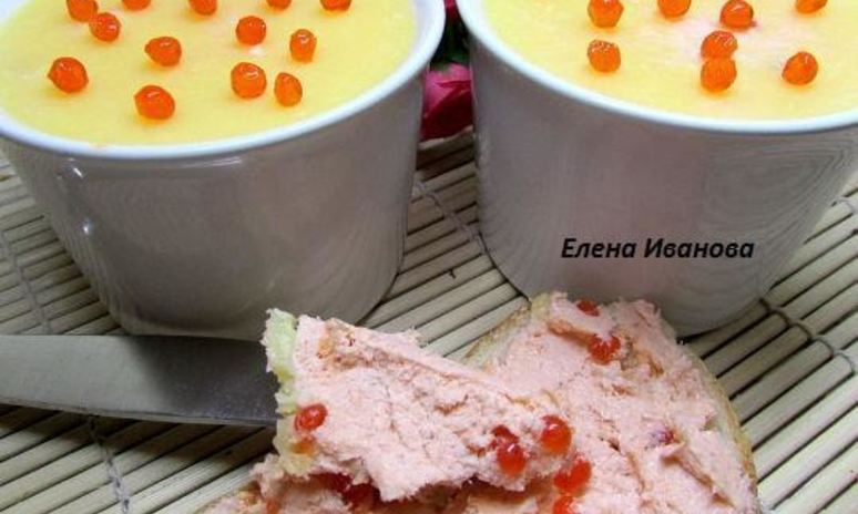 Рецепт паштета из семги с красной икрой и белым вином