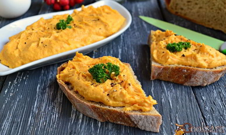 Рецепт паштета из слабосоленой семги, яиц и моркови