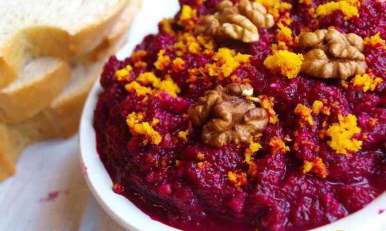 Рецепт паштета из свеклы с апельсином и орехами