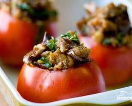 Помидоры с фаршем в духовке