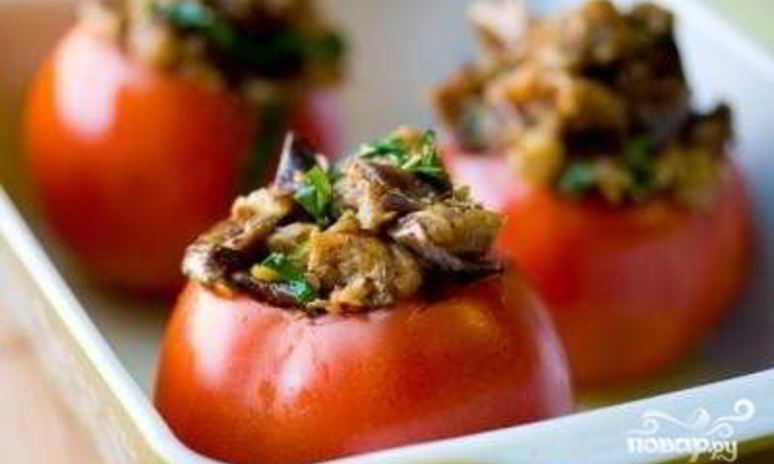Рецепт помидоров с фаршем в духовке