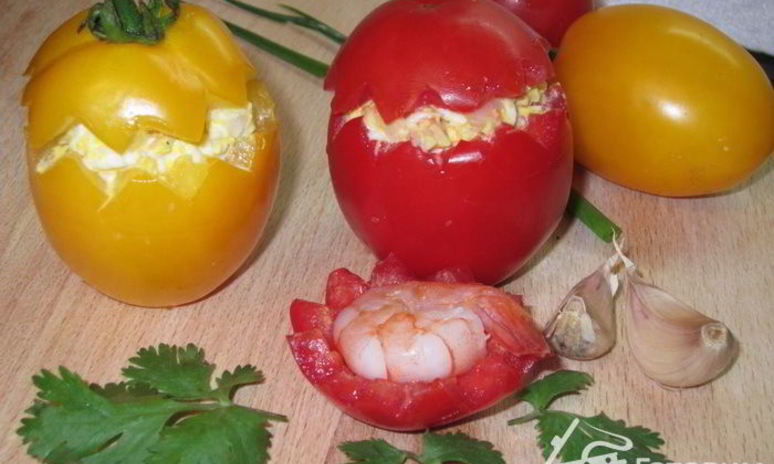 Рецепт помидоров с креветками