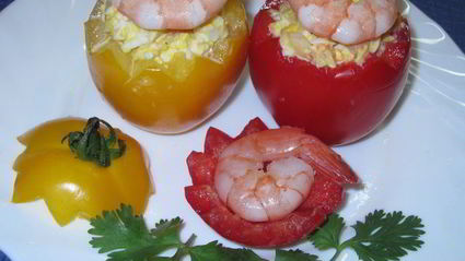 помидоры с креветками