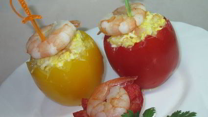 помидоры с креветками