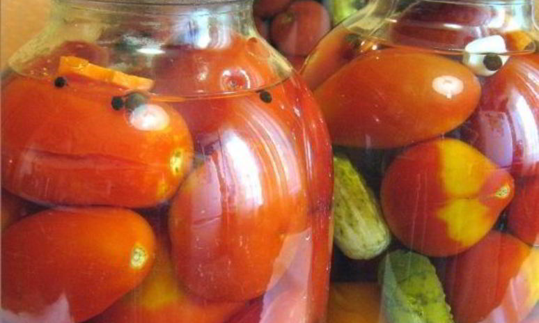 Рецепт помидоров с огурцами на зиму