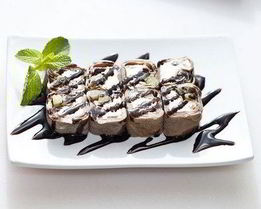 Банановые роллы в темном шоколаде