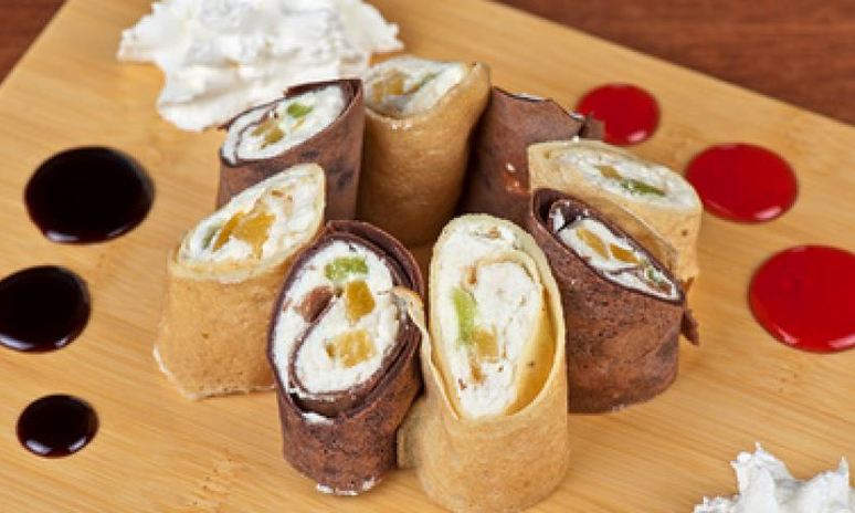 Рецепт блинных роллов с мармеладом