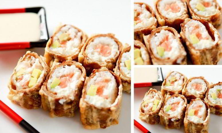 Рецепт горячего ролла — росу драгон маки с цитрусовым соусом спайс