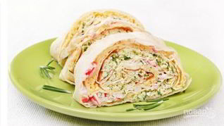 Крабовый рулет в лаваше