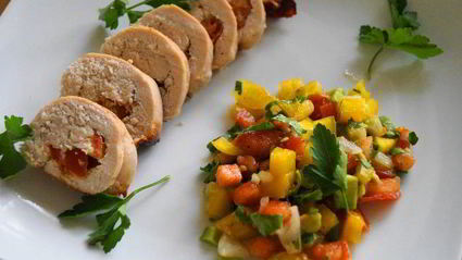 куриные рулетики с сальсой