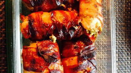 куриные рулетики в беконе с сыром и чесноком по новочерскасски