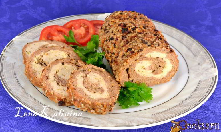 Рецепт мясного рулета праздничного