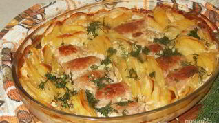 Мясные рулетики с картофелем в сливках