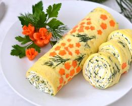 Нежнейший закусочный рулет Цветы весны