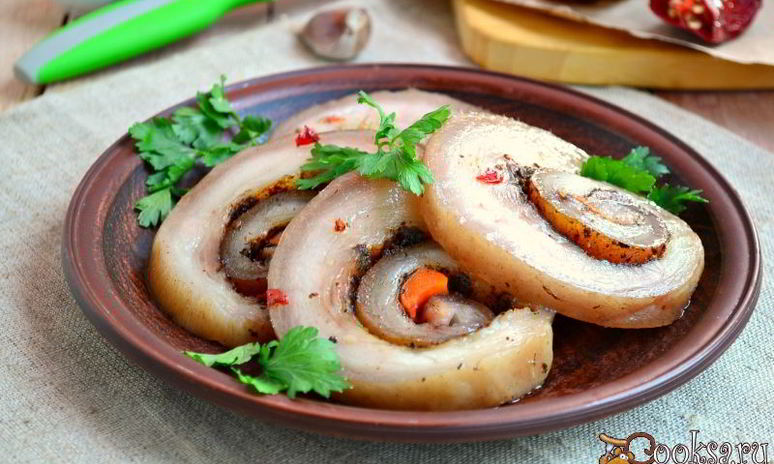 Рецепт острого рулета из пузанины вареный