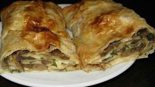 Рулет из лаваша с грибами