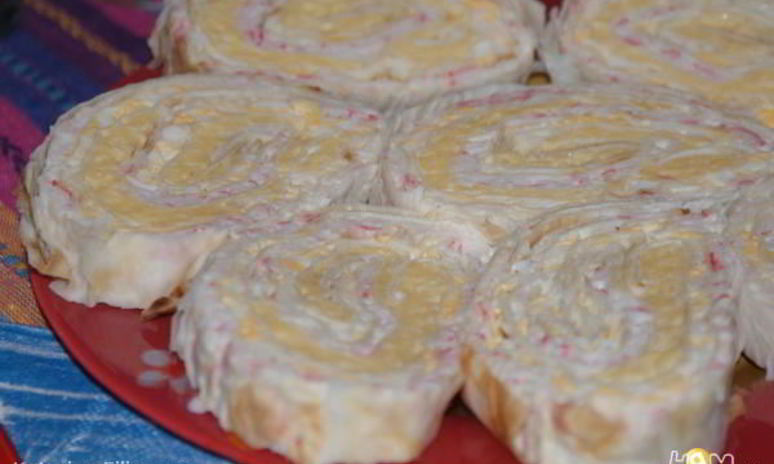 Рецепт рулета из лаваша с сыром и крабовыми палочками