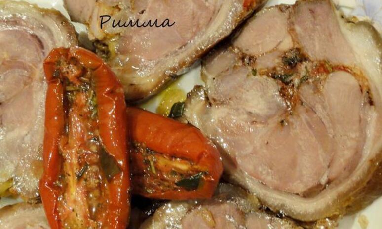 Рецепт рулета из свиной рульки для подарочной корзинки