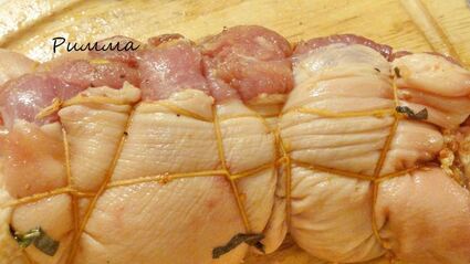 рулет из свиной рульки для подарочной корзинки