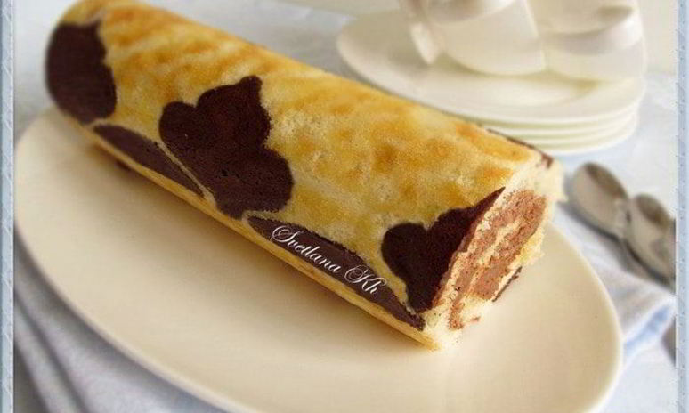 Рецепт рулета с шоколадным узором