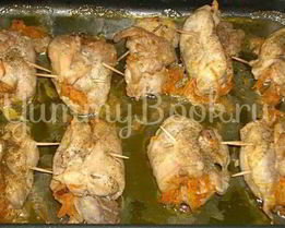 Рулетики куриные с морковью