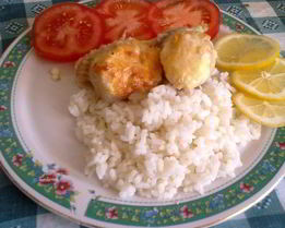 Рулеты из филе минтая с рисом