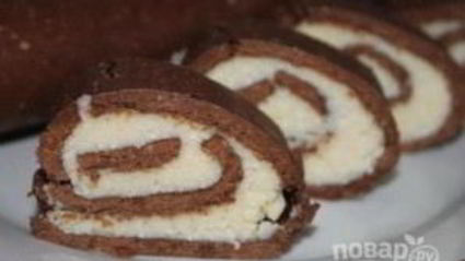 шоколадный рулет из печенья