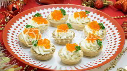 тарталетки с красной икрой