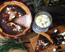 Кофейные оттенки — миндальный тарт с шоколадным ганашем