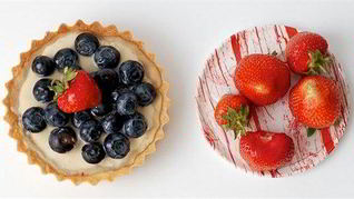 Маленькие тарты из песочного теста с творожным кремом и ягодами