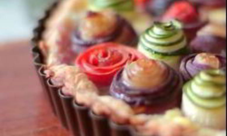 Рецепт овощного тарта с рикоттой мозаика