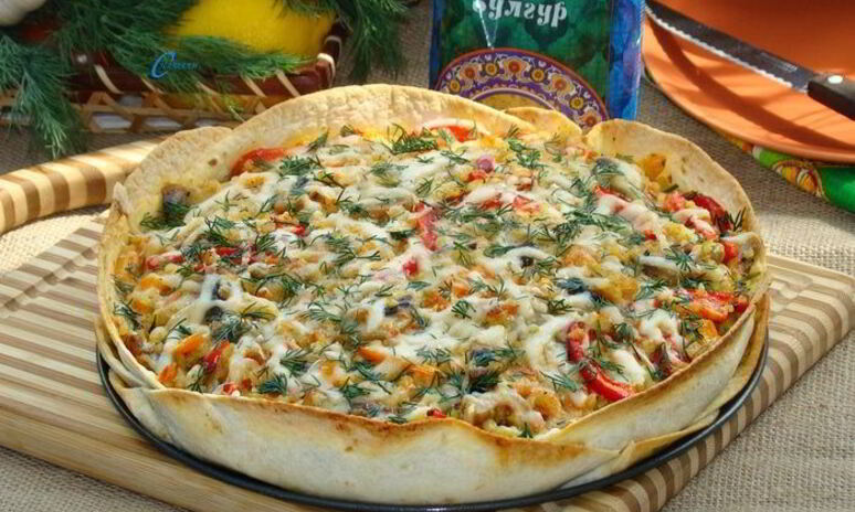 Рецепт тарта с булгуром и грибами