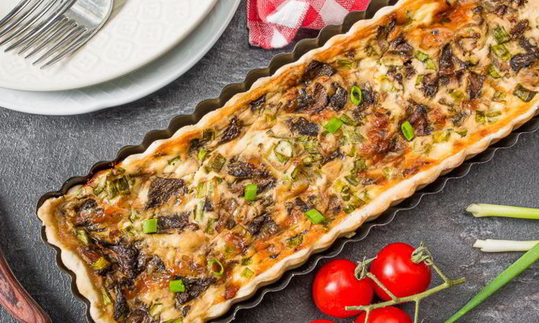 Рецепт тарта с грибами и сыром