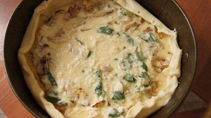 тарт с кабачком и базиликом на слоеном тесте