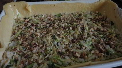 тарт с цукини, рисом и орехами