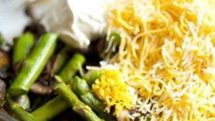 тарт со спаржей, грибами и сыром