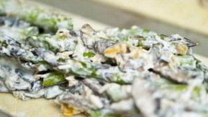 тарт со спаржей, грибами и сыром