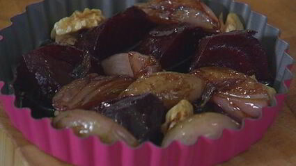 тарт татен со свеклой и шалотом