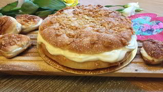 Тарт Тропезьен с творожным кремом