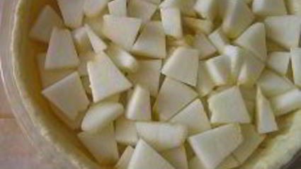 творожно-шоколадный тарт с дыней