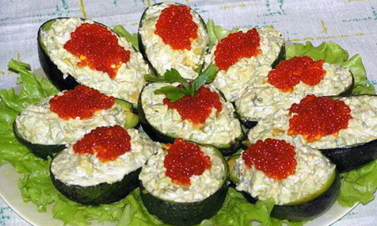 Рецепт закуски из авокадо с рыбой и икрой