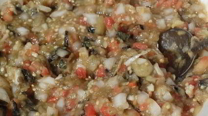 закуска из запечённого баклажана