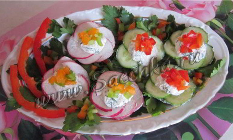 Рецепт закуски овощной букет