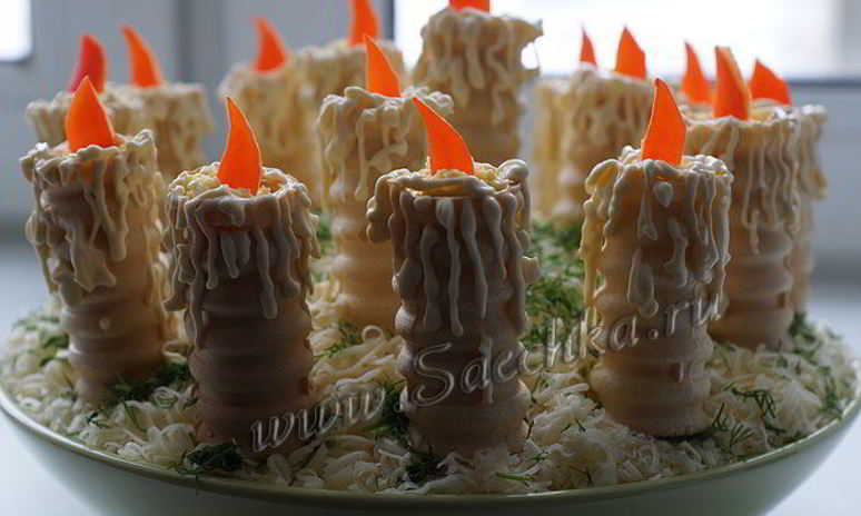 Рецепт закуски со свечами вместо торта